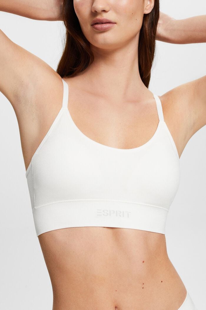 Seamless Padded Logo Bustier, OFF WHITE, detail image number 1