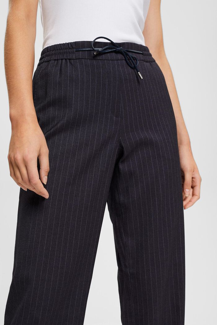 Mid-rise pinstriped jogger style trousers, NAVY, detail image number 0