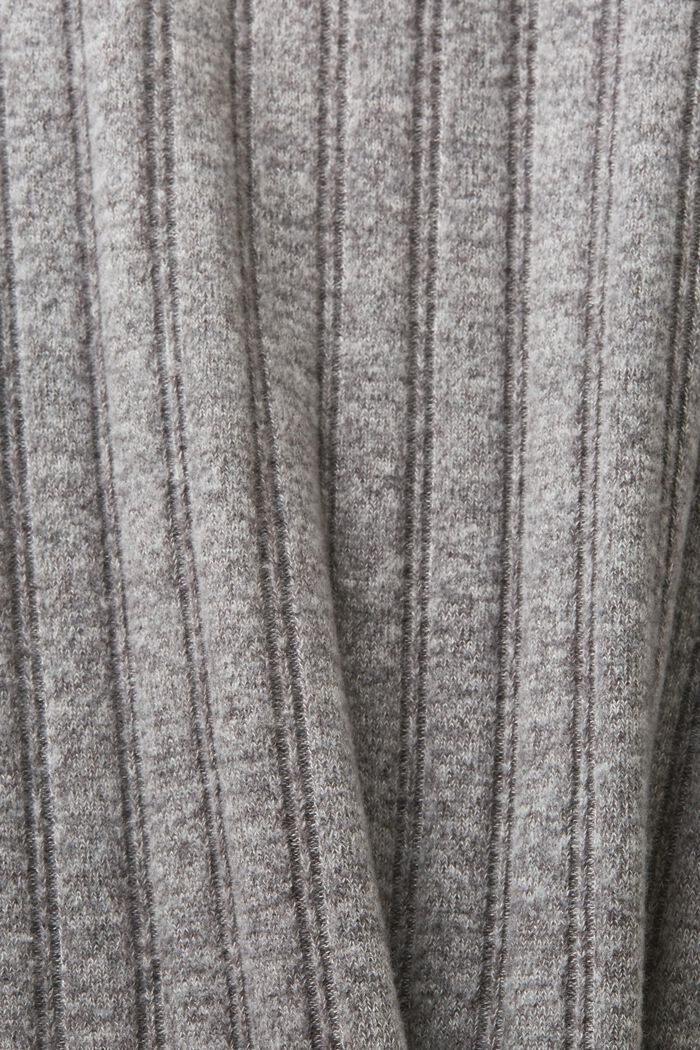 Brushed Rib-Knit Midi Dress, MEDIUM GREY, detail image number 5