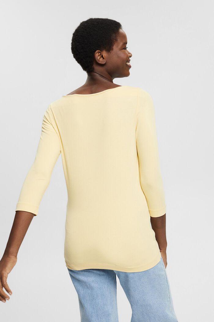 Organic cotton top with 3/4-length sleeves, DUSTY YELLOW, detail image number 3