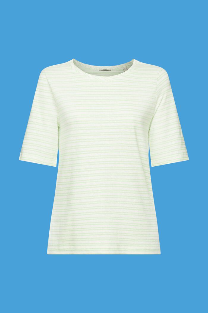 Cotton-linen blended T-shirt, CITRUS GREEN, detail image number 7