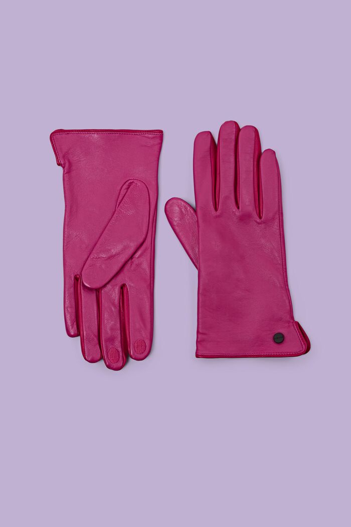 Leather Gloves, PINK FUCHSIA, detail image number 0