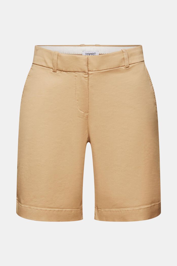 Cuffed Twill Shorts, BEIGE, detail image number 7