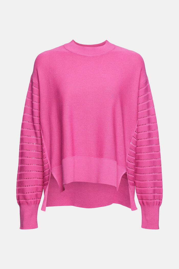 Jumper with openwork pattern, PINK, overview