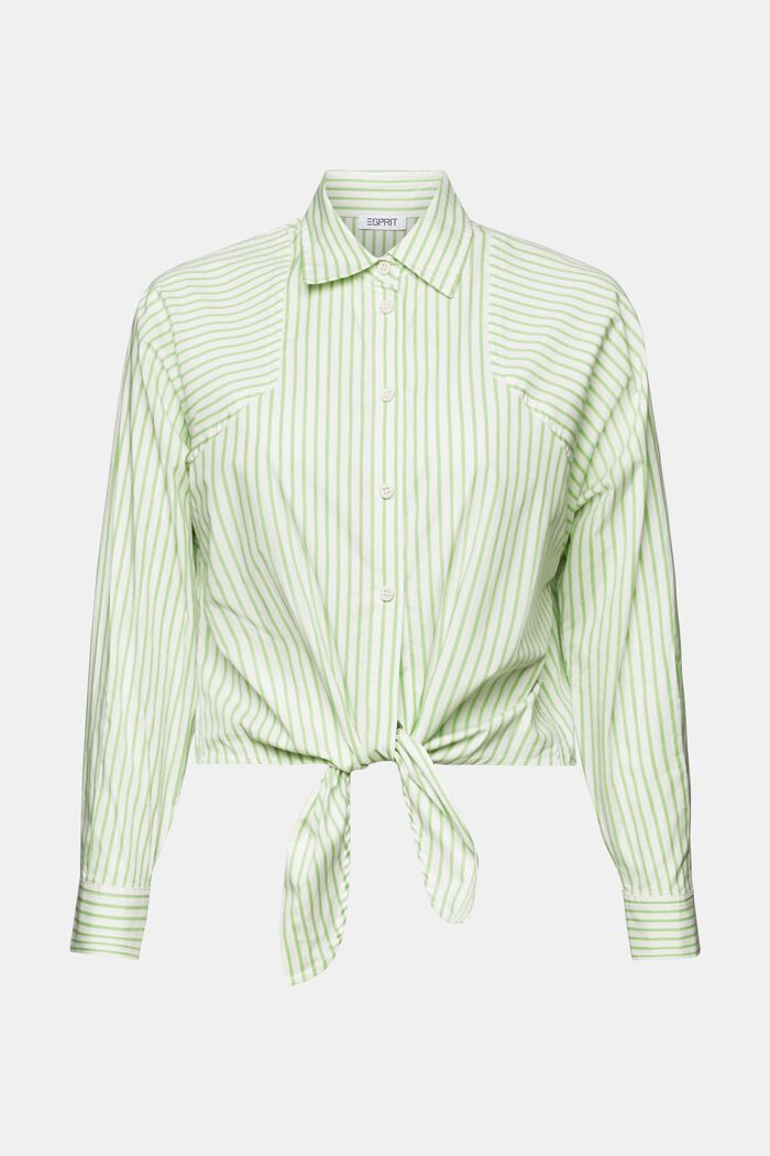 Striped Tie-Front Shirt, CITRUS GREEN, detail image number 6