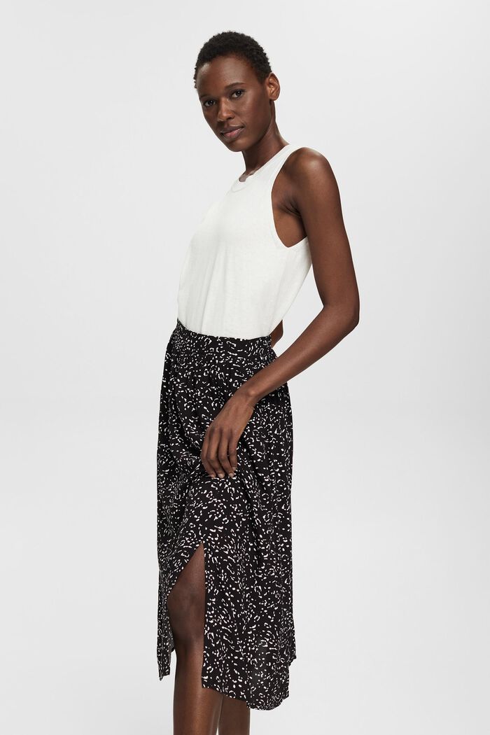 Patterned midi skirt, LENZING™ ECOVERO™, BLACK, detail image number 5