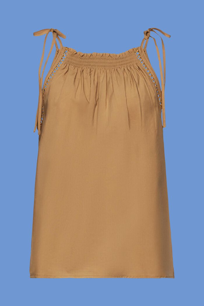 Camisole top with smock, TENCEL™, KHAKI BEIGE, detail image number 5