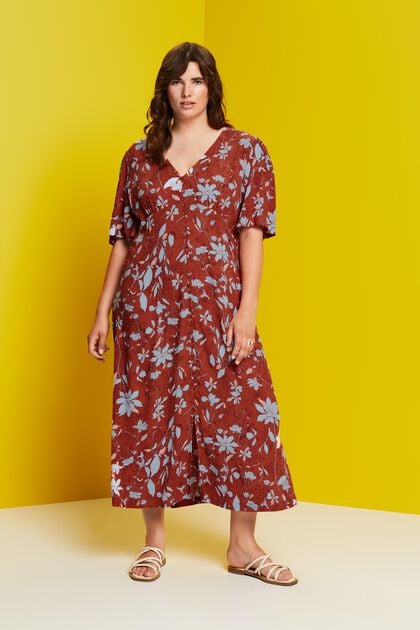 CURVY midi dress with all-over pattern