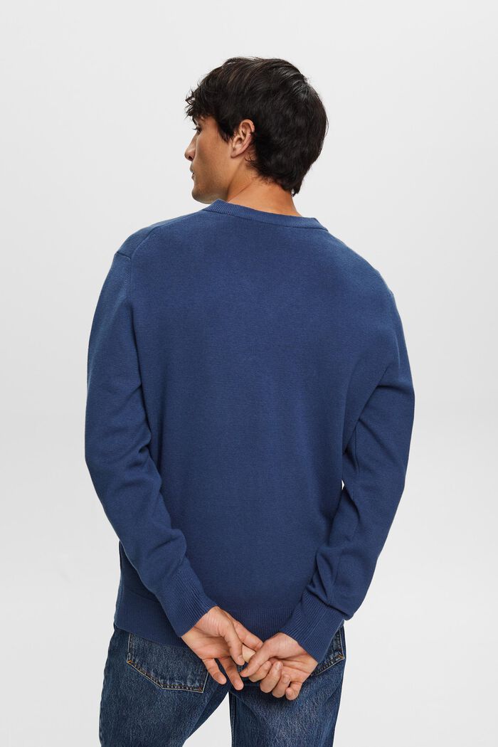 Basic V-neck jumper, wool blend, INK, detail image number 3