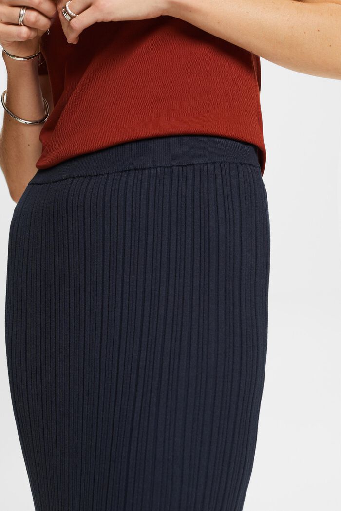 Ribbed Knit Midi Skirt, PETROL BLUE, detail image number 2