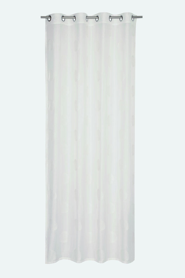 Sheer eyelet curtain with embroidery, WHITE, detail image number 0