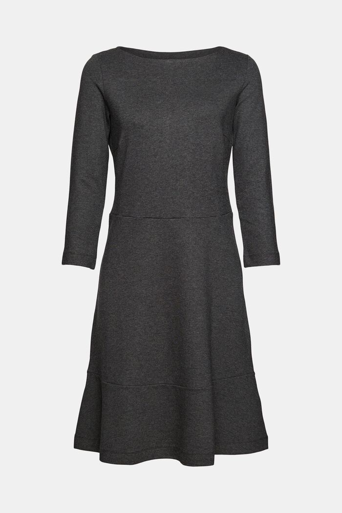 Knee-length knit dress with a flounce hem, ANTHRACITE, detail image number 8