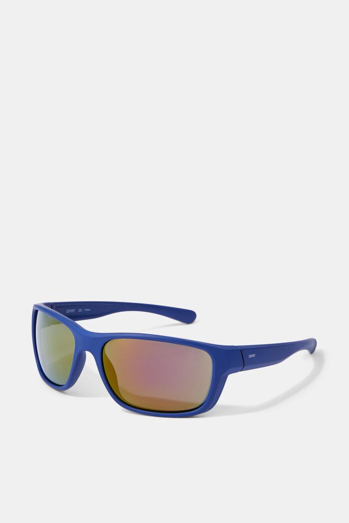 Sports sunglasses with flexible temples, BLUE, overview
