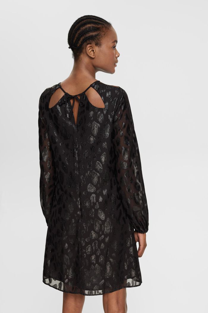 Patterned dress with glitter effect, BLACK, detail image number 3