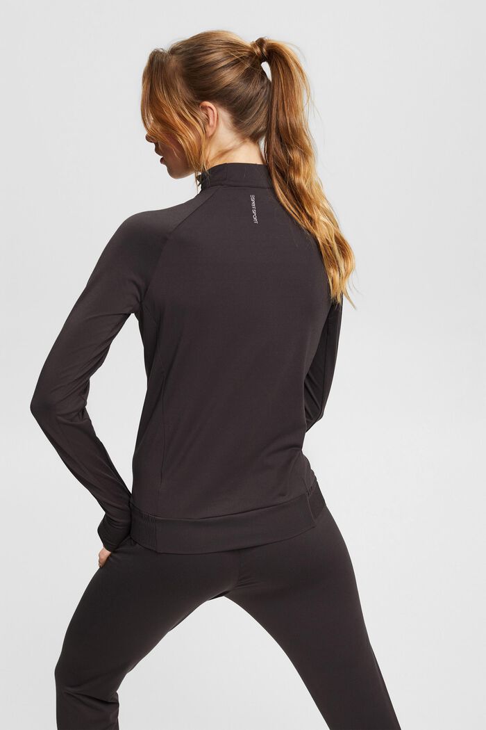 Made of recycled material: active long sleeve top with edry, DARK GREY, detail image number 3