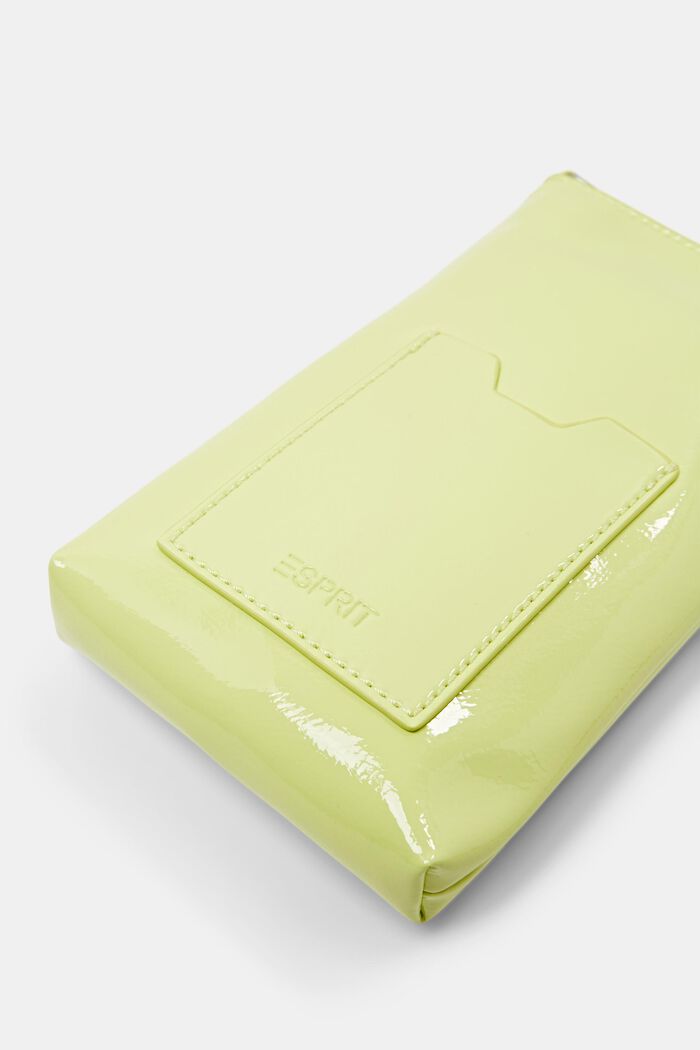 Faux Leather Crossbody Phone Pouch, LIME YELLOW, detail image number 2