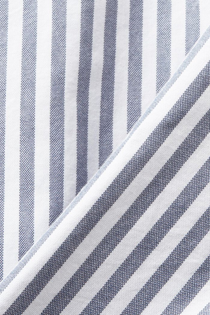 Oxford Stripe Button-Down Shirt, GREY BLUE, detail image number 4
