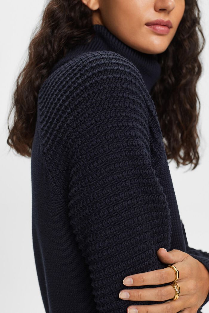 Cotton Turtleneck Sweater, NAVY, detail image number 1