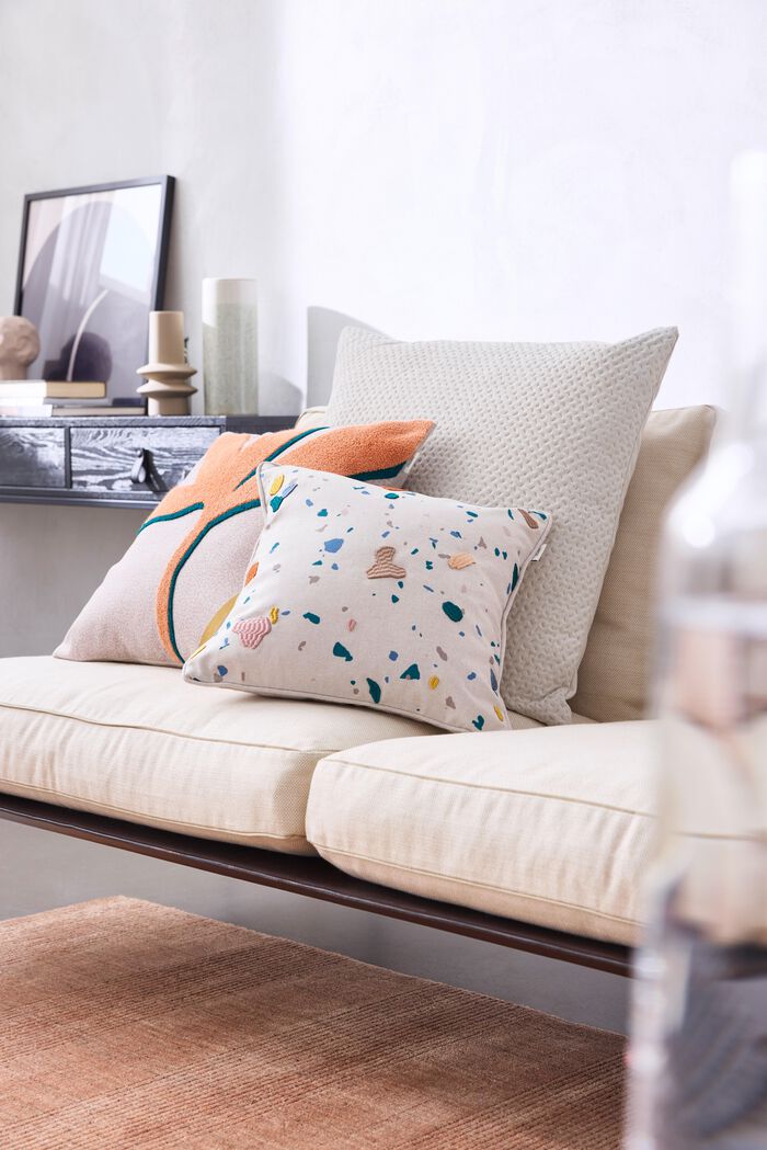 Floral Print Cushion Cover, MULTICOLOR, detail image number 4