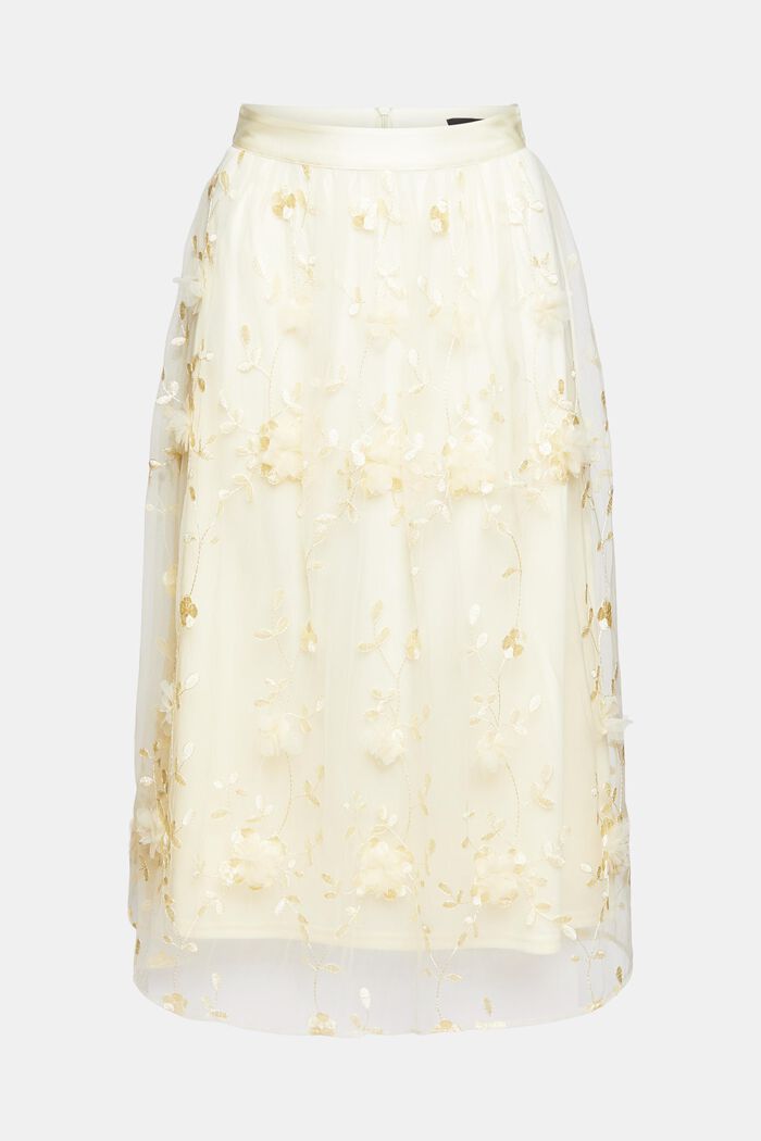 Flared skirt with floral embroidery, ICE, overview