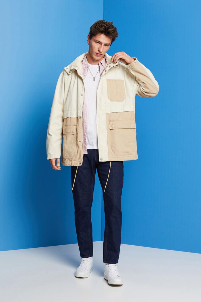 Transitional parka jacket, 100% cotton, SAND, detail image number 1