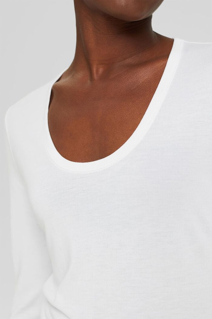 Long sleeve top in TENCEL™ x REFIBRA™, WHITE, detail image number 2