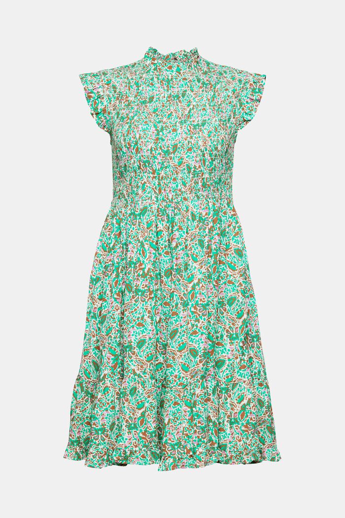 Patterned dress made of LENZING™ ECOVERO™, GREEN, overview