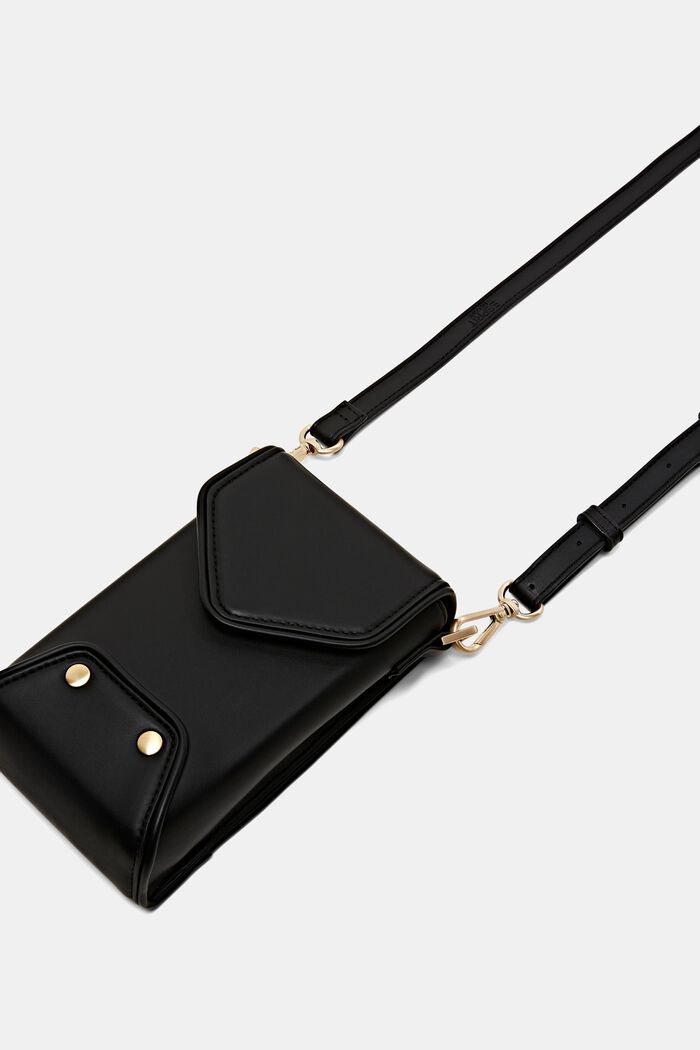 Faux leather cross body phone bag, BLACK, detail image number 3