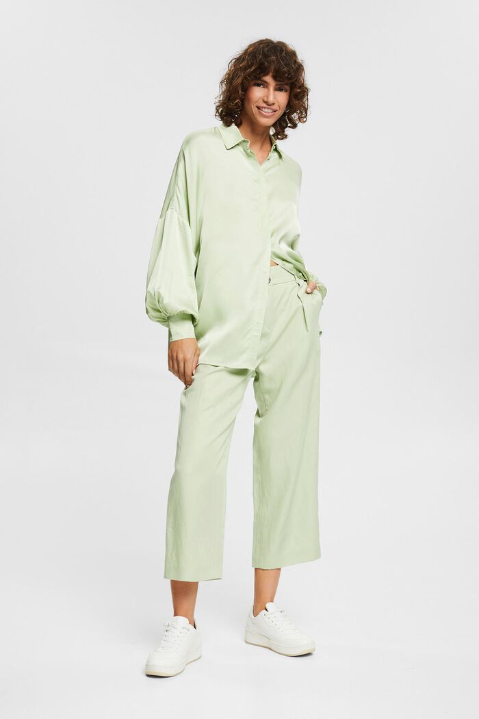 Satin blouse, PASTEL GREEN, detail image number 1