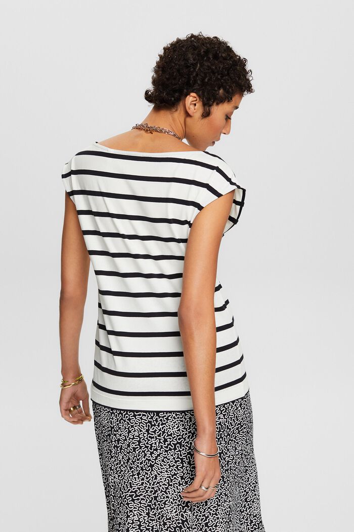 Striped Sleeveless T-Shirt, OFF WHITE, detail image number 3