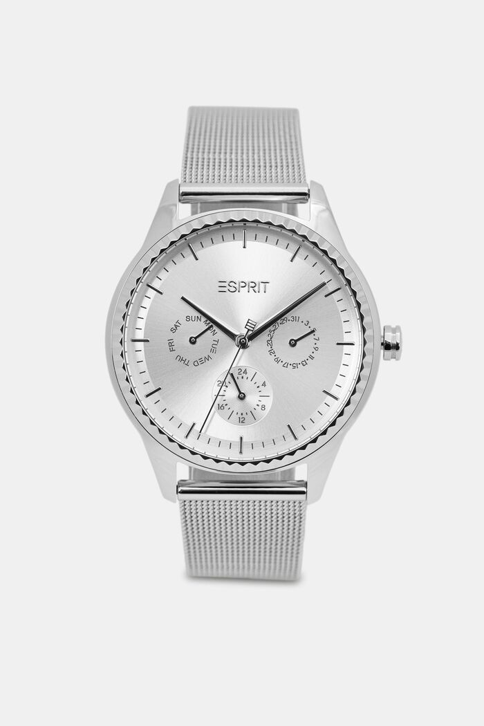 Multi-functional watch with a Milanese strap, SILVER, detail image number 0