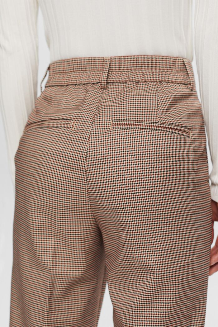 Wide Leg High-Rise Houndstooth Pants, SAND, detail image number 4