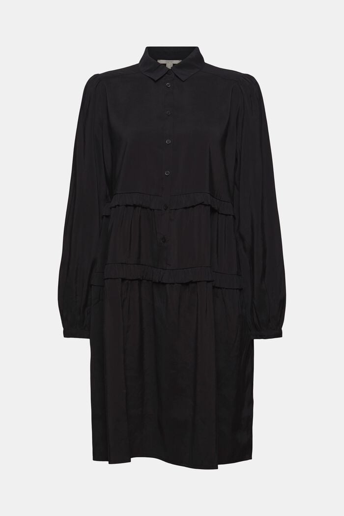 Shirt dress with LENZING™ ECOVERO™, BLACK, detail image number 6