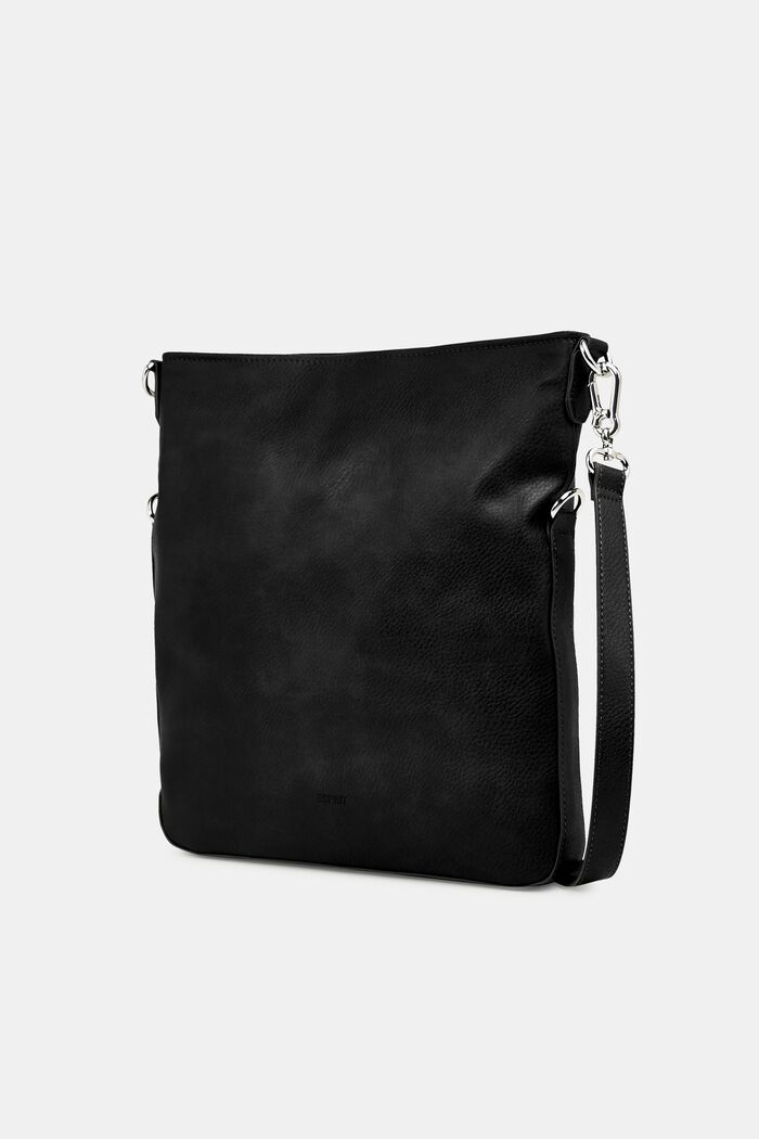 Flapover bag in faux leather, BLACK, detail image number 1