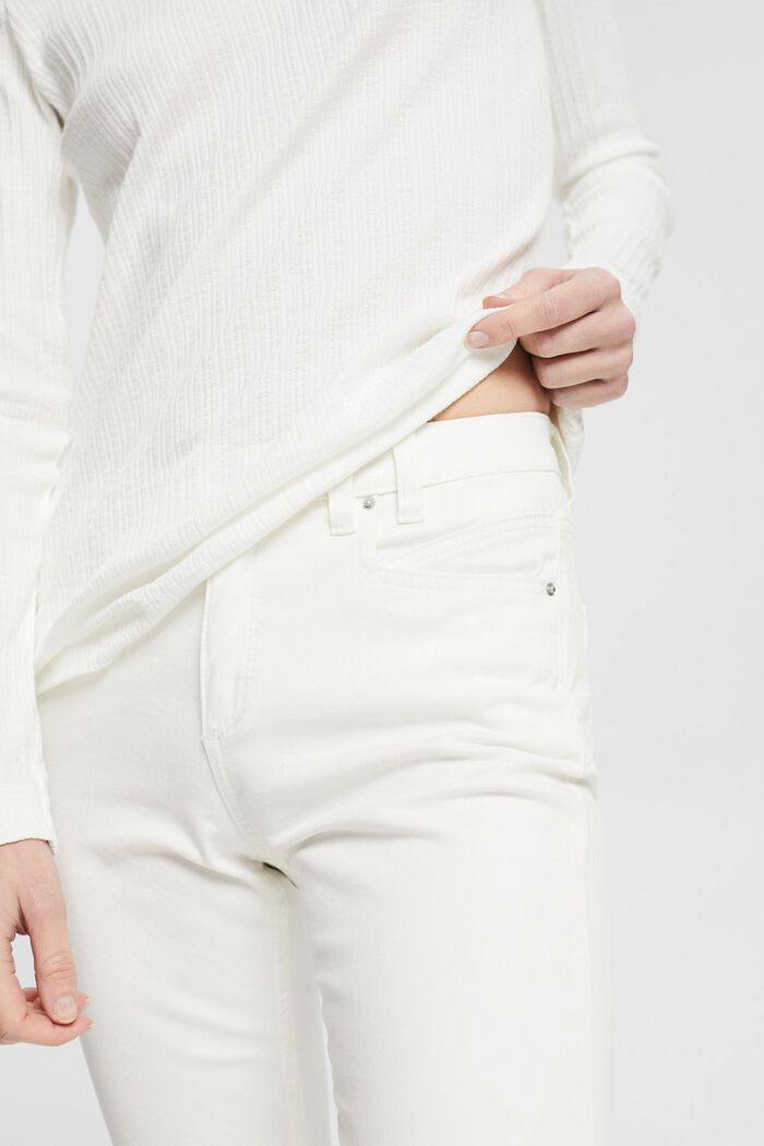 Stretchy capri-length trousers, WHITE, detail image number 2