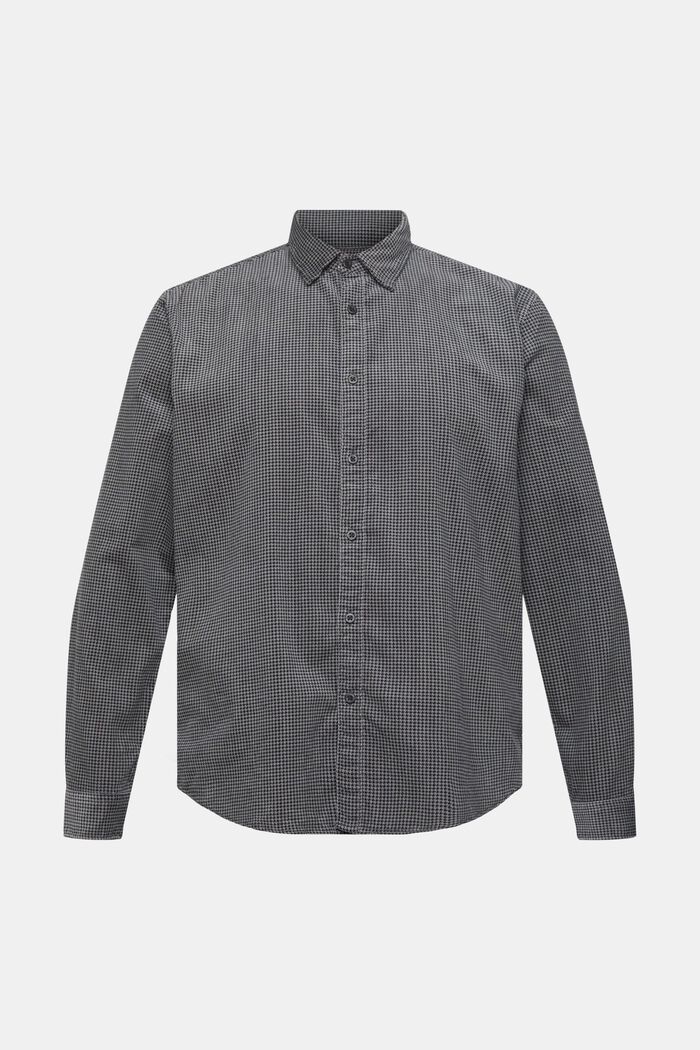 Corduroy shirt with houndstooth pattern, BLACK, detail image number 7