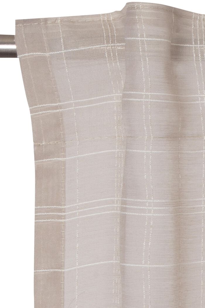 Recycled: sheer checked curtain, BEIGE, detail image number 1