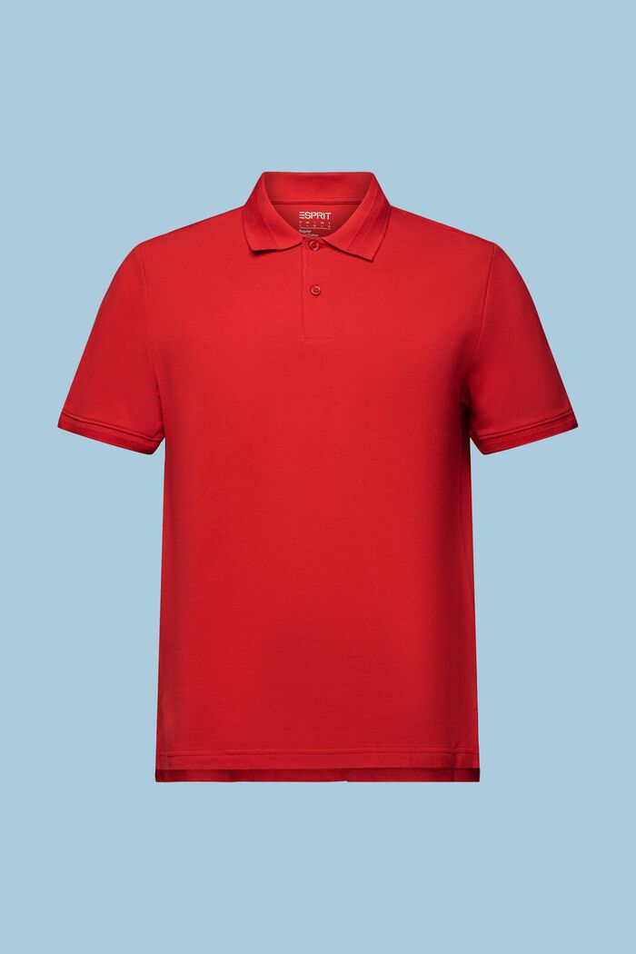 Cotton Pique Polo Shirt, DARK RED, detail image number 7