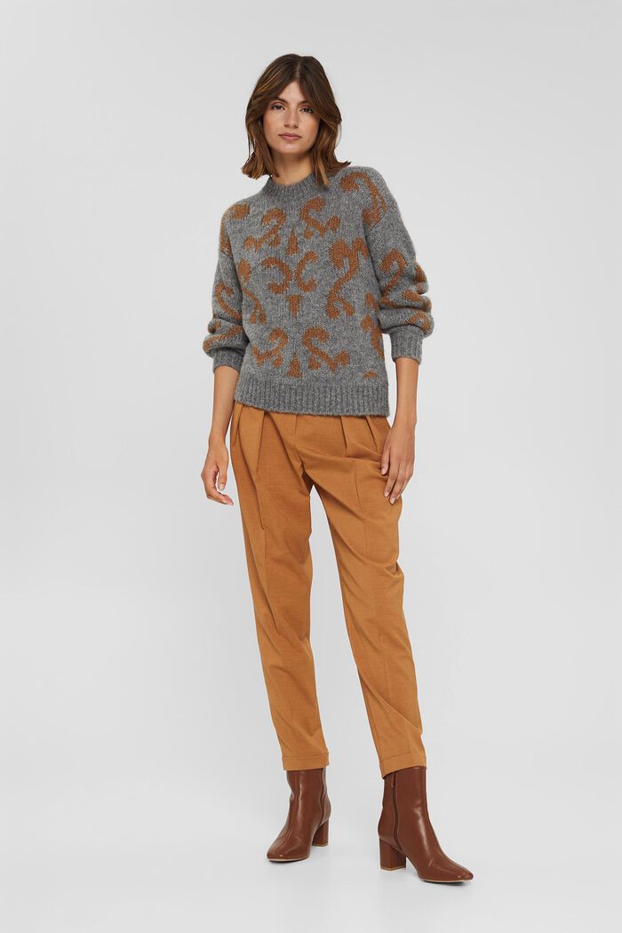Wool/alpaca blend: jacquard jumper, CARAMEL, detail image number 8