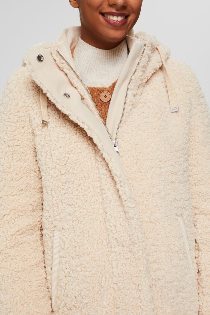 Plush coat with a hood, ICE, detail image number 2