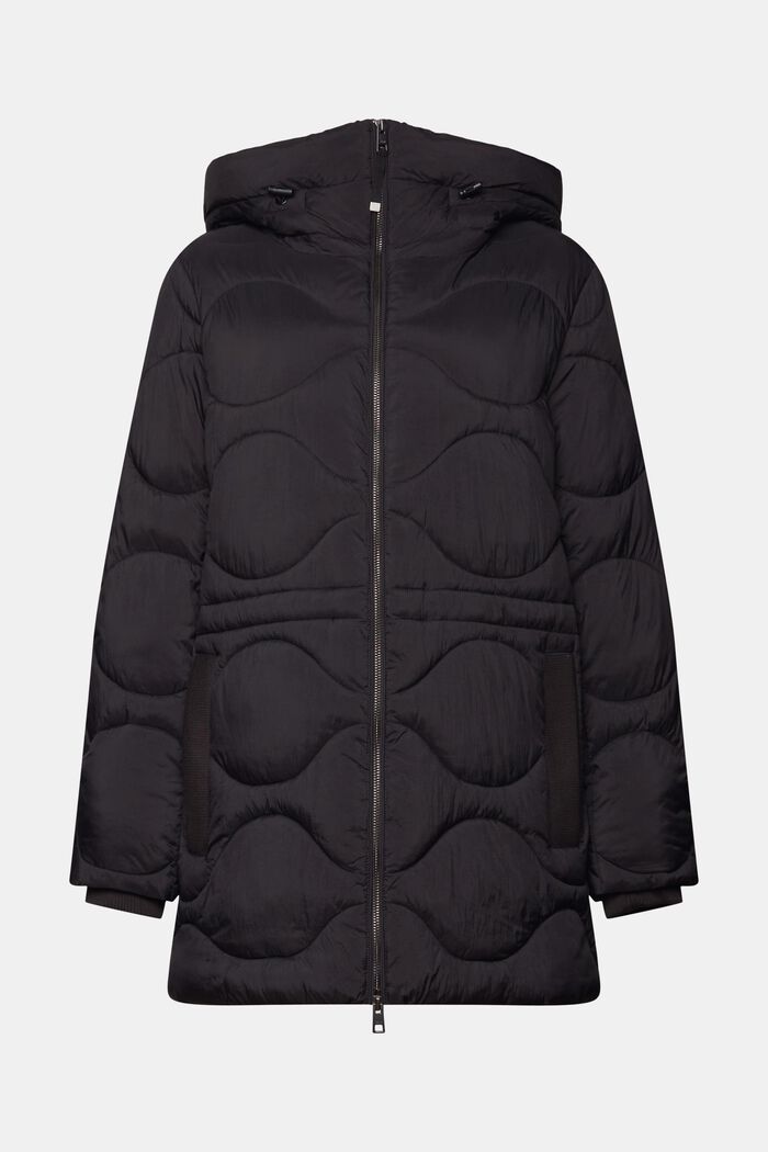 Hooded Quilted Jacket, BLACK, detail image number 6