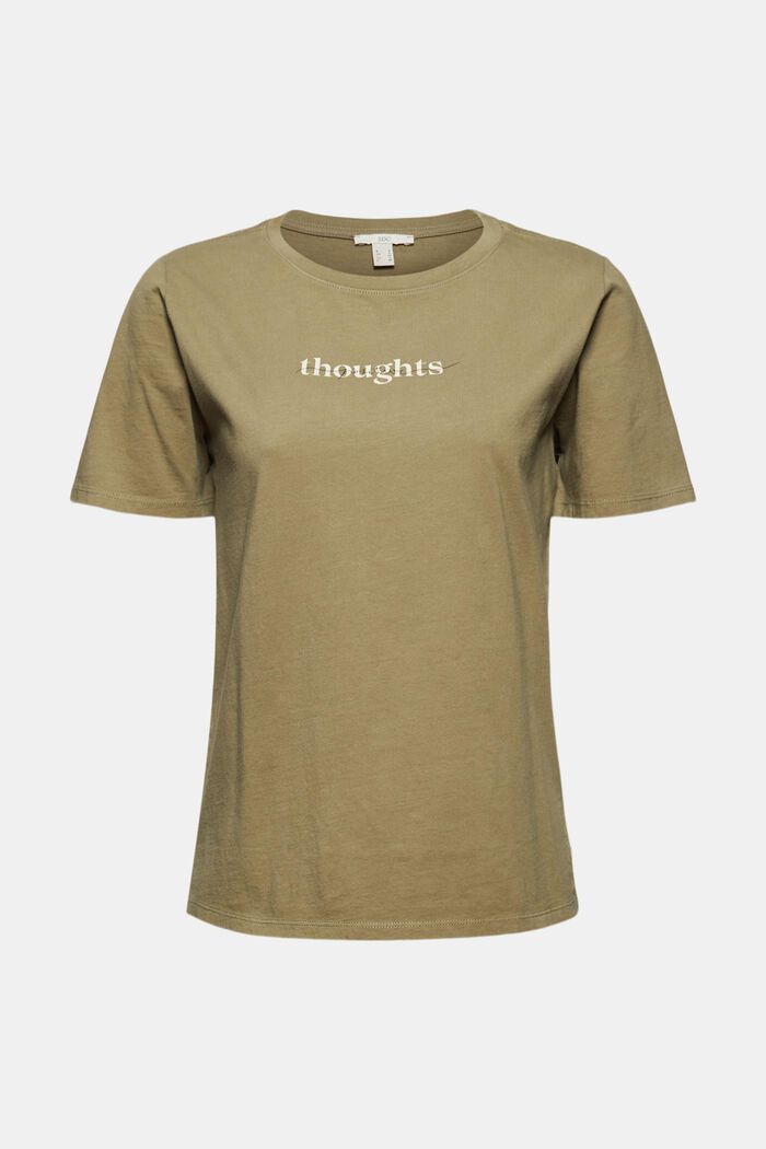Printed T-shirt, 100% organic cotton, LIGHT KHAKI, overview
