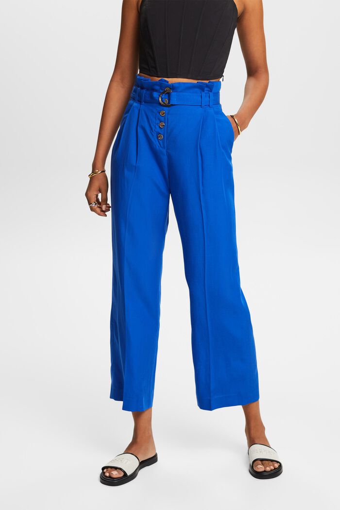 Mix and Match Cropped High-Rise Culotte Pants, BRIGHT BLUE, detail image number 0