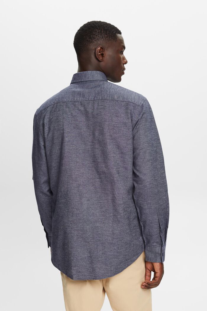Mottled shirt, 100% cotton, NAVY, detail image number 3