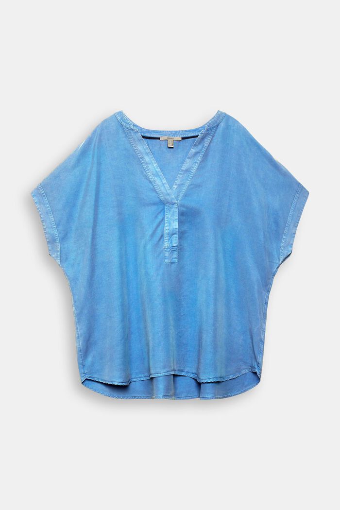 CURVY casual blouse made of TENCEL™, LIGHT BLUE LAVENDER, detail image number 0