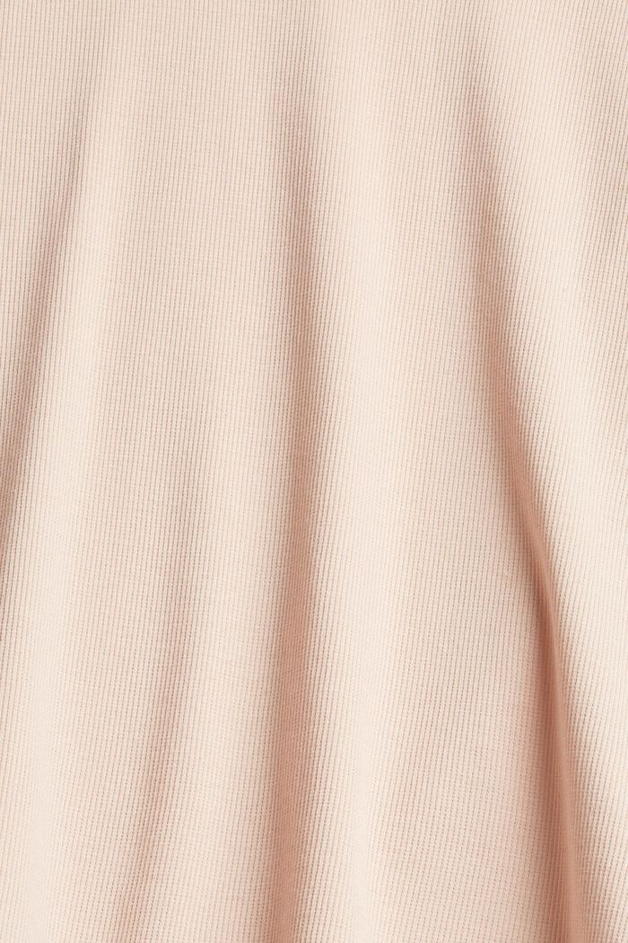 Finely ribbed T-shirt, organic cotton blend, NUDE, detail image number 1