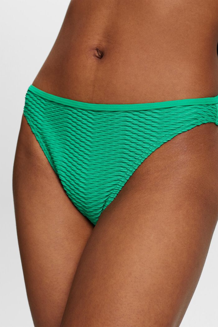 Recycled: textured bikini bottoms, GREEN, detail image number 1