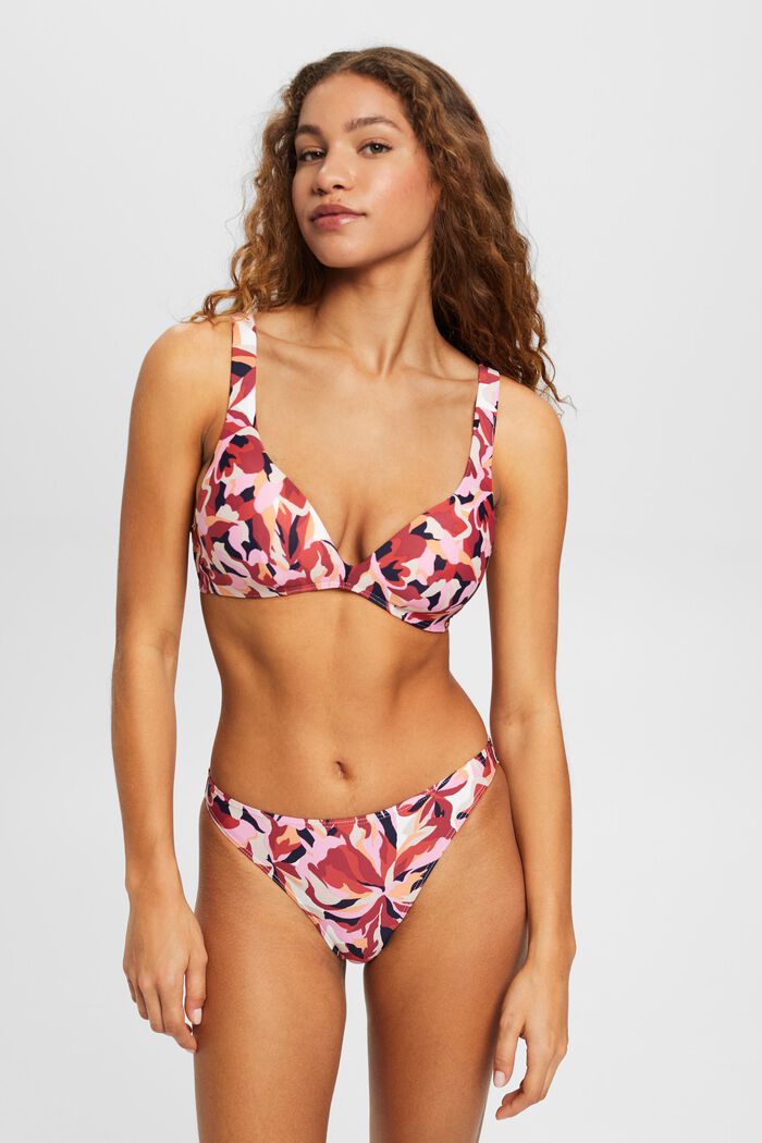 ESPRIT - Padded bikini top with floral print at our Online Shop