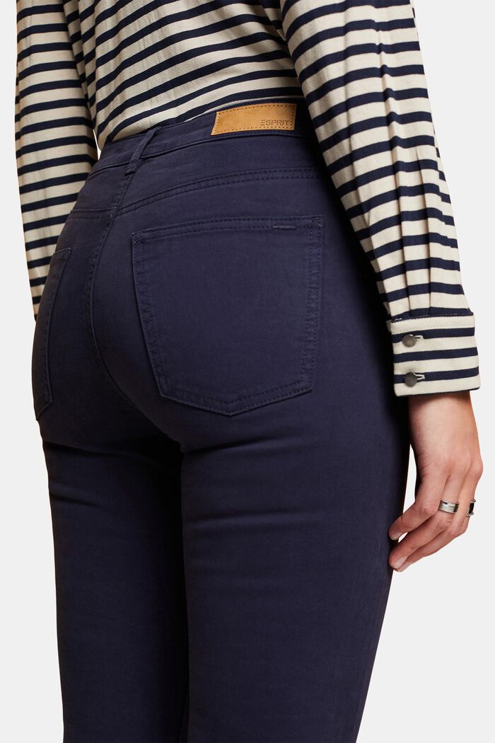 Mid-rise cropped leg stretch trousers, NAVY, detail image number 2