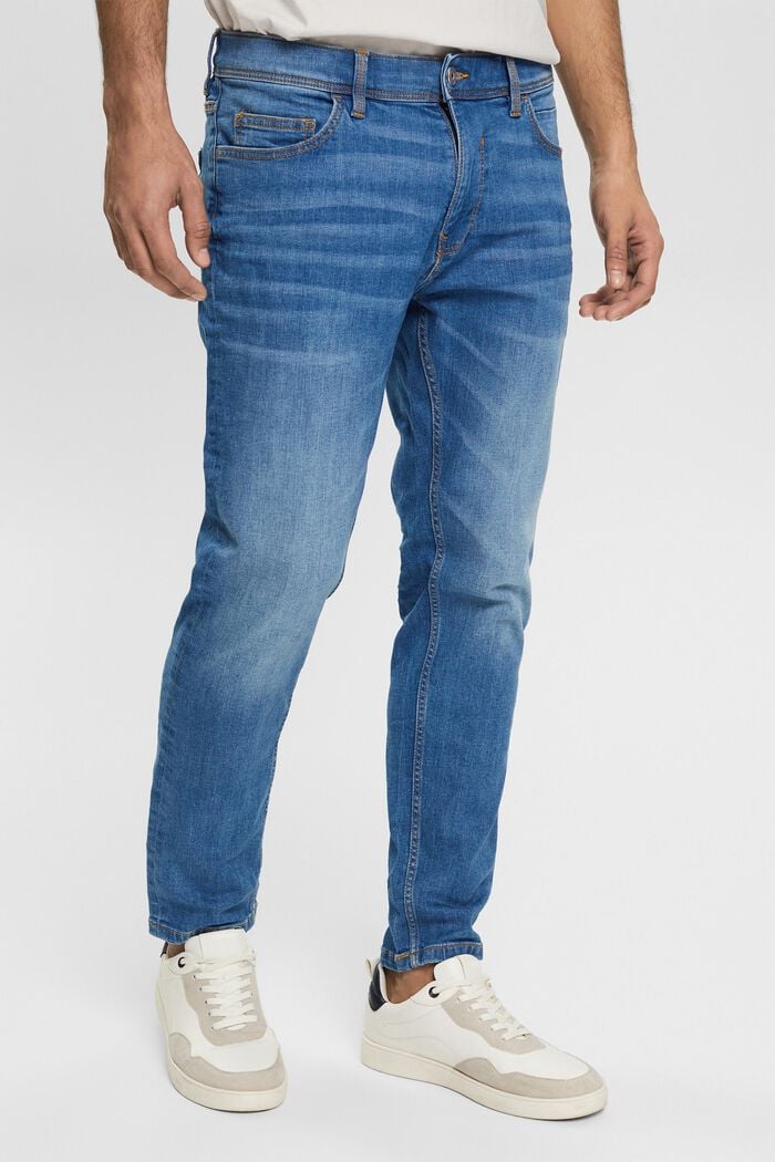 Cotton jeans, BLUE LIGHT WASHED, detail image number 1